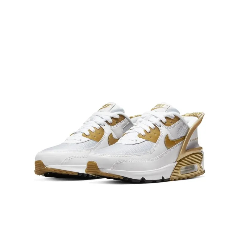 Nike Air Max 90 Flyease White Gold (GS) White/White-Black-Metallic Gold (CV0526-100)