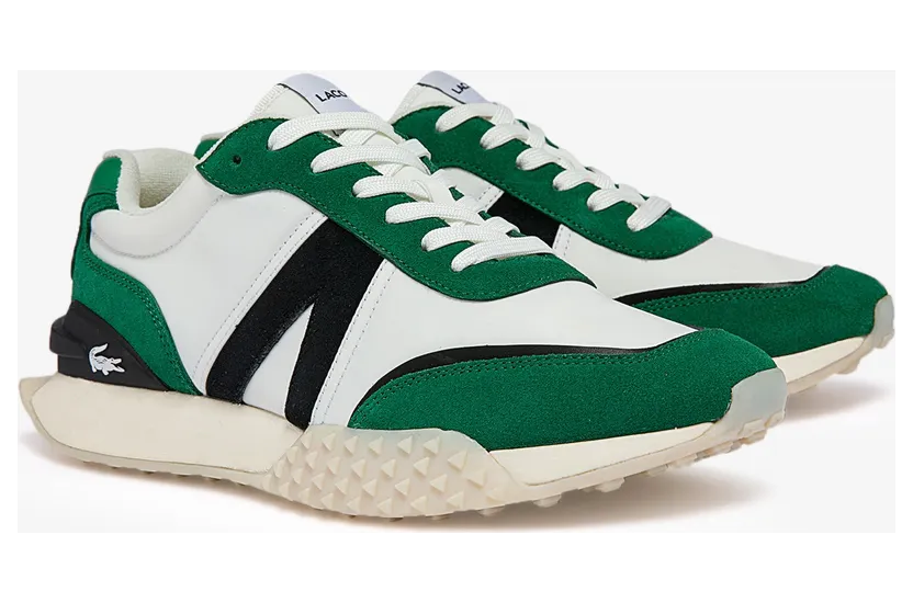 Lacoste Herren-Sneakers L-SPIN DELUXE mit Textil-Details – White & Green Size 45 Weiss (43SMA0066-082)
