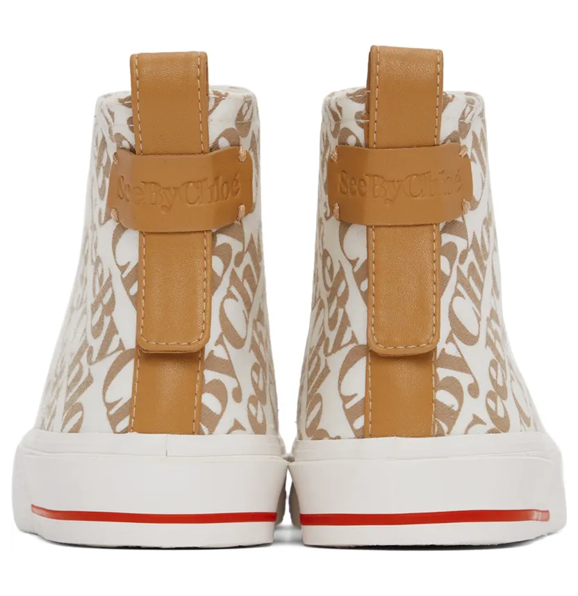 See by Chloé Off-White & Brown Aryana Sneakers (SB37111A 14261) (4)