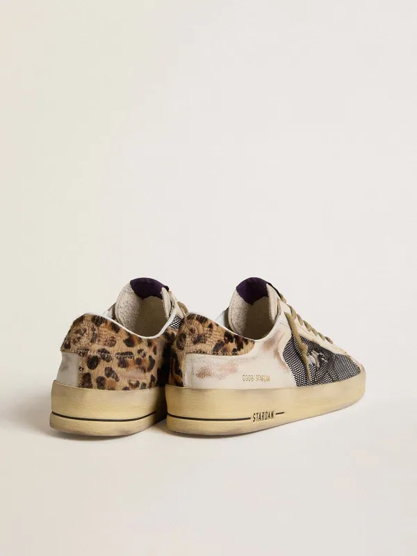 Golden Goose Stardan In Nappa And Mesh With Leopard-Print Pony Skin Heel Tab (GMF00370.F007937.83187) (4)