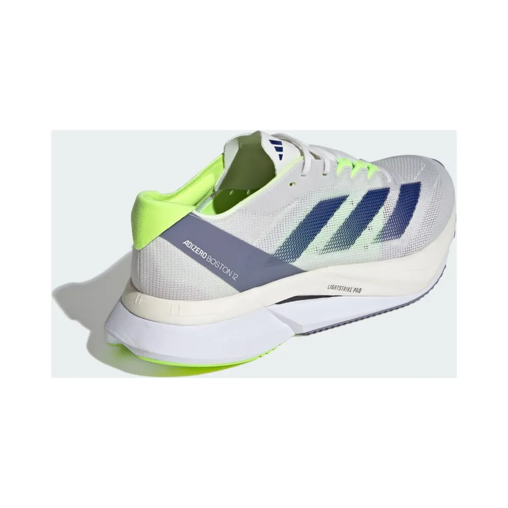 adidas Adizero Boston 12 Crystal White / Royal Blue / Lucid Lemon (IE8493)