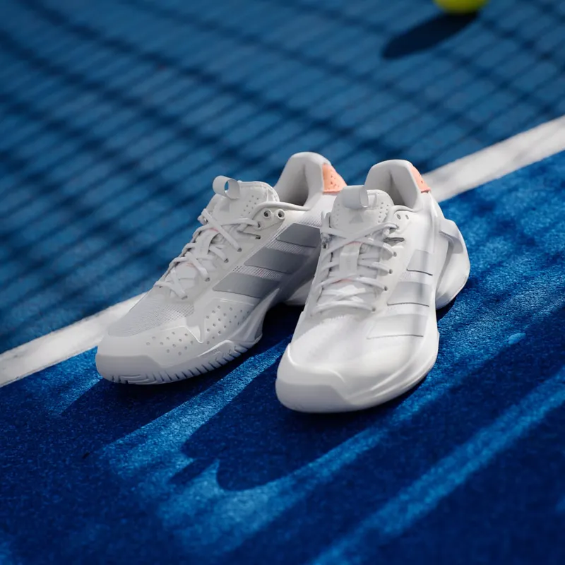 Adidas adizero Ubersonic 5 Tennis Cloud White / Halo Blue / Beam Orange (JR1755)