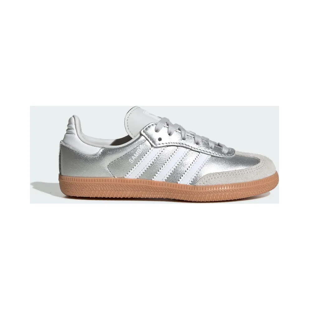 Adidas SAMBA OG Shoes Silver Metallic / Cloud White / Gum (KK2344)