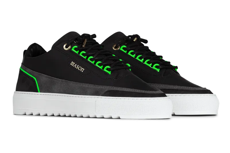 Mason Garments Firenze Gomma/Suede/Nubuck/Reflective Black/Asfalto/Fluo Green (FW20-14B)