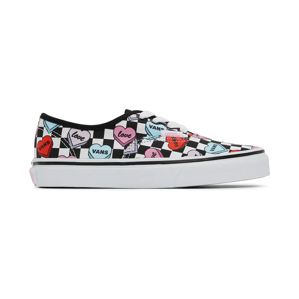 Vans Kids Black & White Candy Hearts Authentic Little Kids Sneakers (VN0A3UIVABY1)