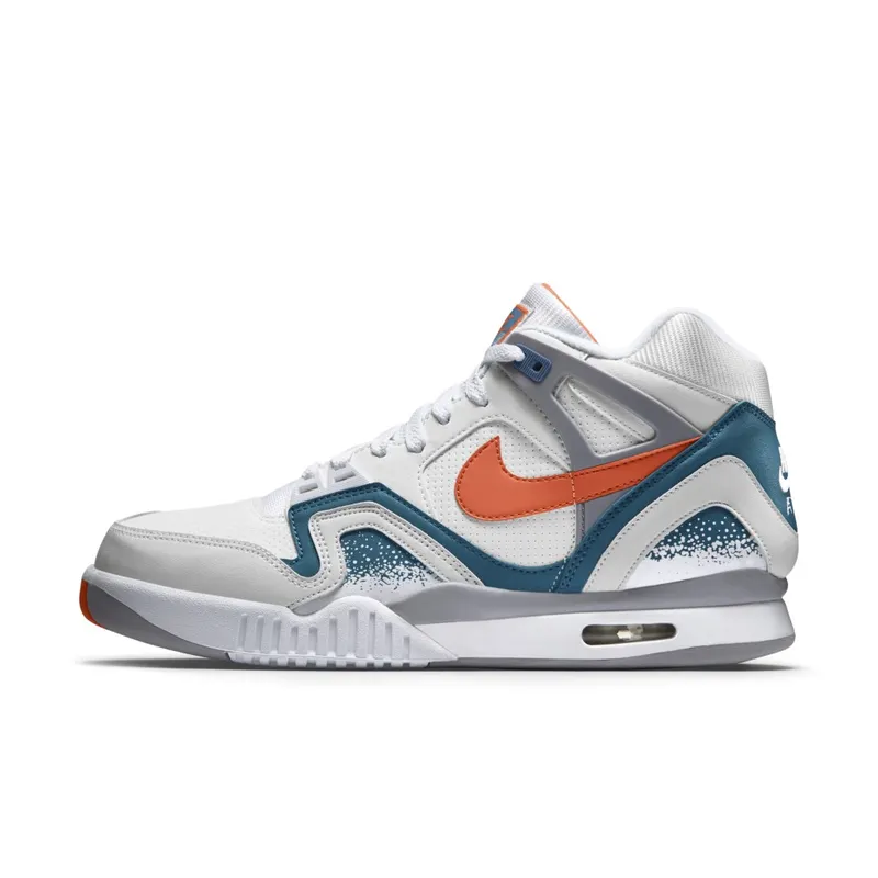 Nike Air Tech Challenge II Clay Blue (2014) White/Orange Burst-Clay Blue-Flat Silver (643089-184)