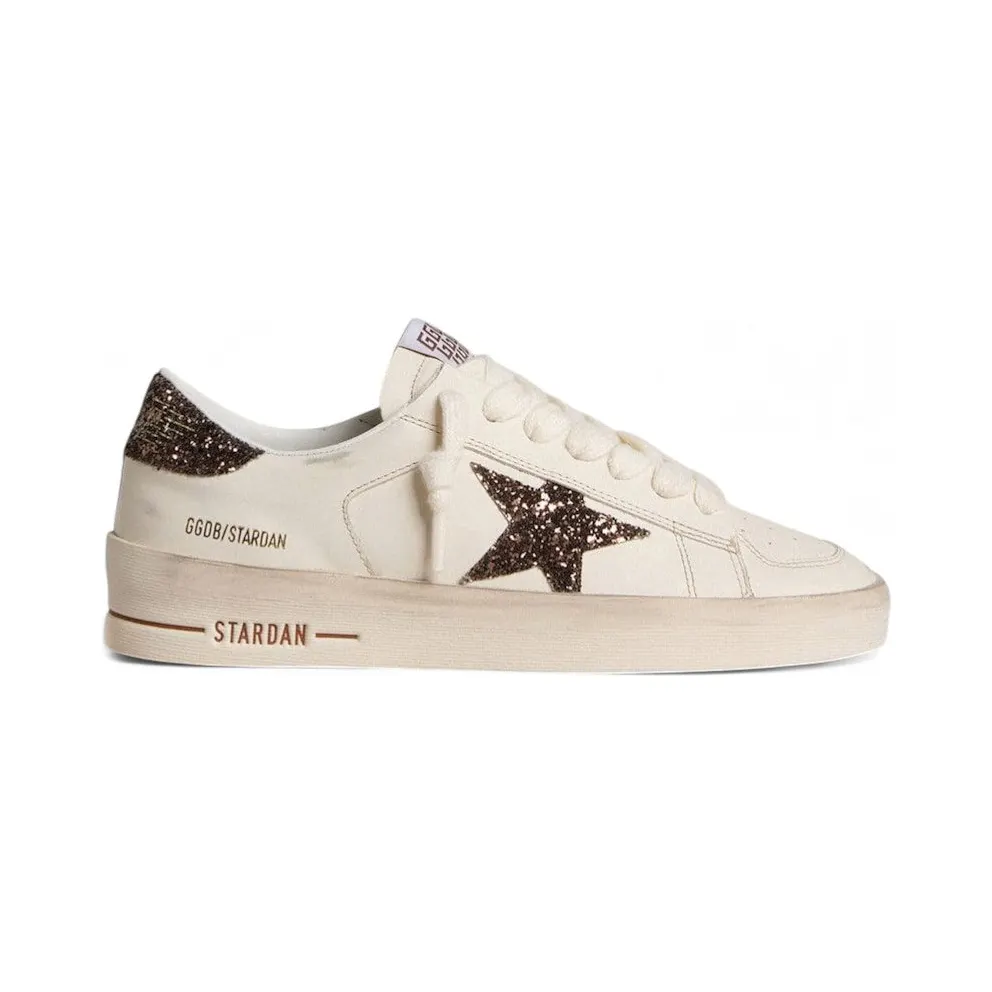 Golden Goose Stardan White Brown Glitter Star (GWF00128.F007939.10318)