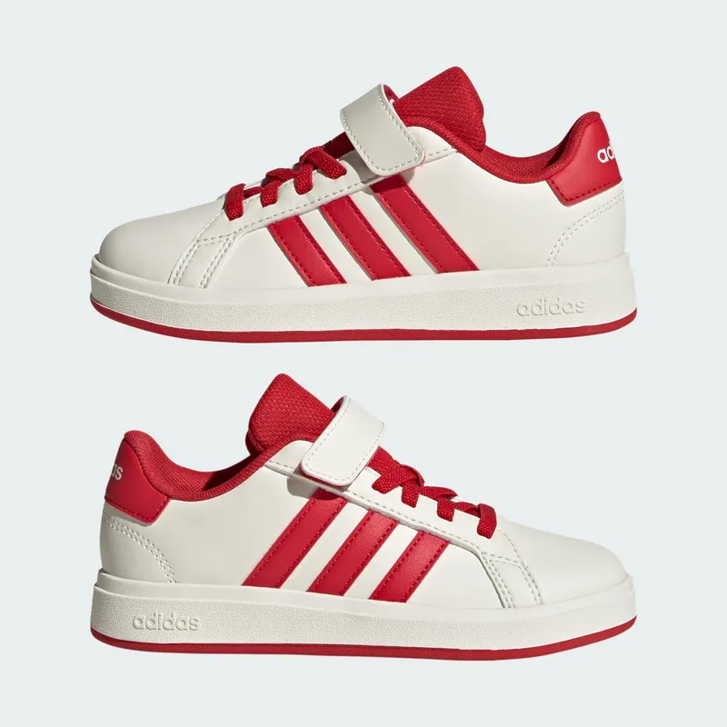Adidas Grand Court 2.0 Kids Off White / Collegiate Red / Core Black (JQ8003)