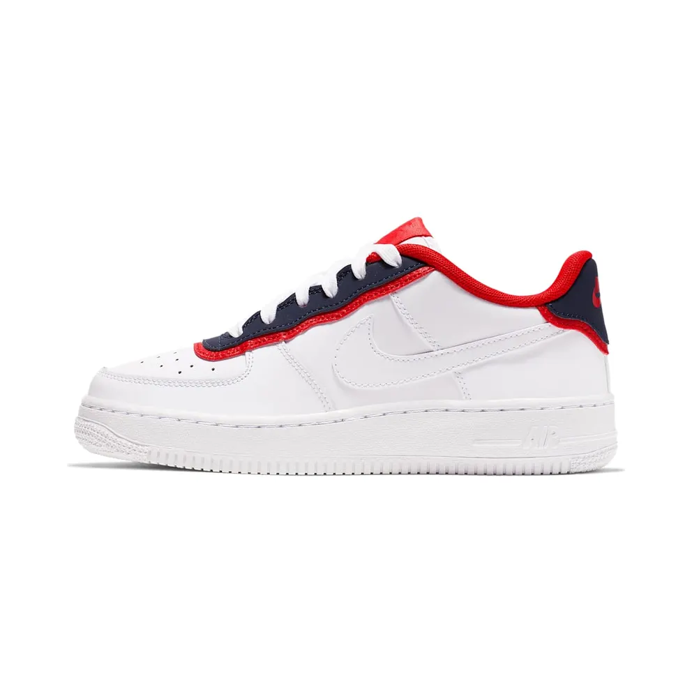 Nike Air Force 1 Low Double Layer White Obsidian Red (GS)