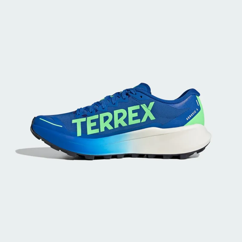 Adidas Terrex Agravic 4 Trail Running Shoes Blue / Cloud White / Lime Burst (KJ8875)