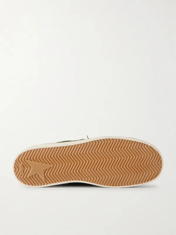 Golden Goose Stardan Distressed Leather-Trimmed Suede Sneakers Green (GMF00333.F008104) (3)