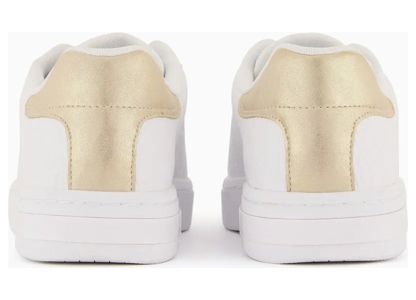 Armani Low-Top Sneakers With Embossed Pattern And Contrast Heel (XDX165-XV891-T782) (4)