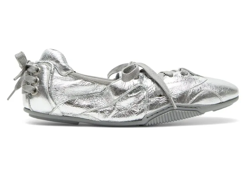 Acne Studios Lace-Up Leather Shoes Silver Grey (FN-WN-SHOE000998 AXA)