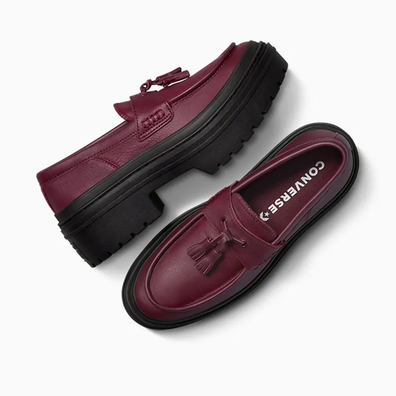 Converse Chuck Taylor All Star Lugged Heel Loafer Platform Leather Deep Bordeaux/Deep Bordeaux (A14708C)