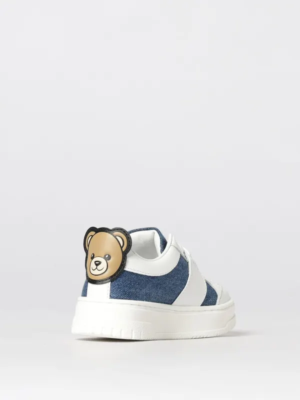 Moschino Leather and Denim Sneakers White (830921) (2)