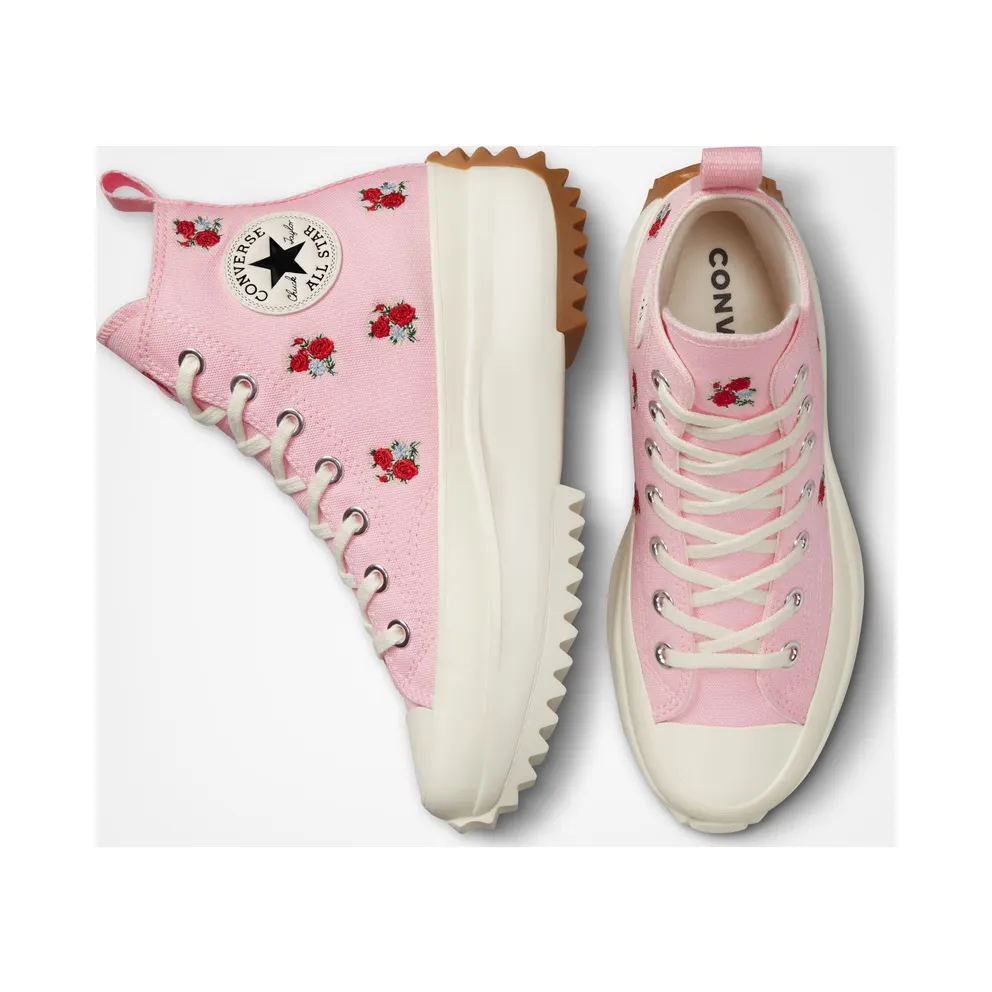 Converse Run Star Hike Platform Embroidered Floral Sunrise Pink/university Red