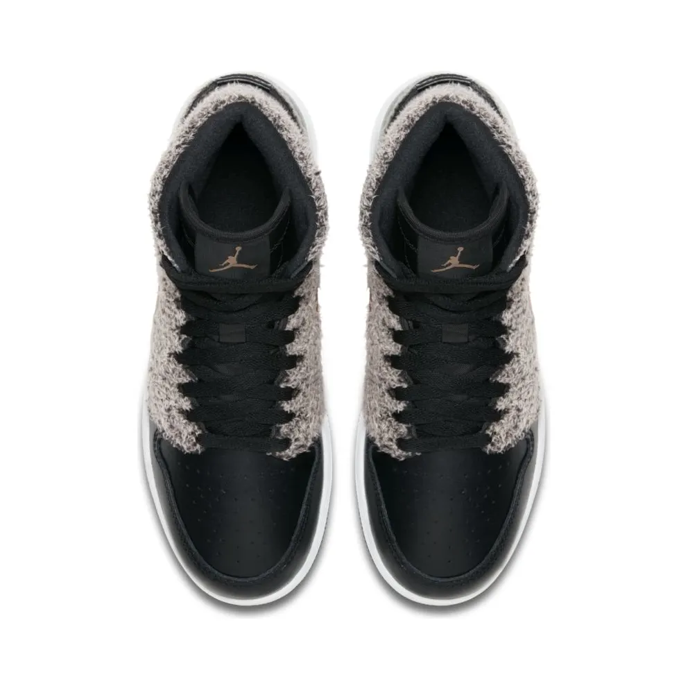Jordan 1 Retro High Fleece Black Metallic Red Bronze (GS) Black/Metallic Red Bronze-White (332148-022)