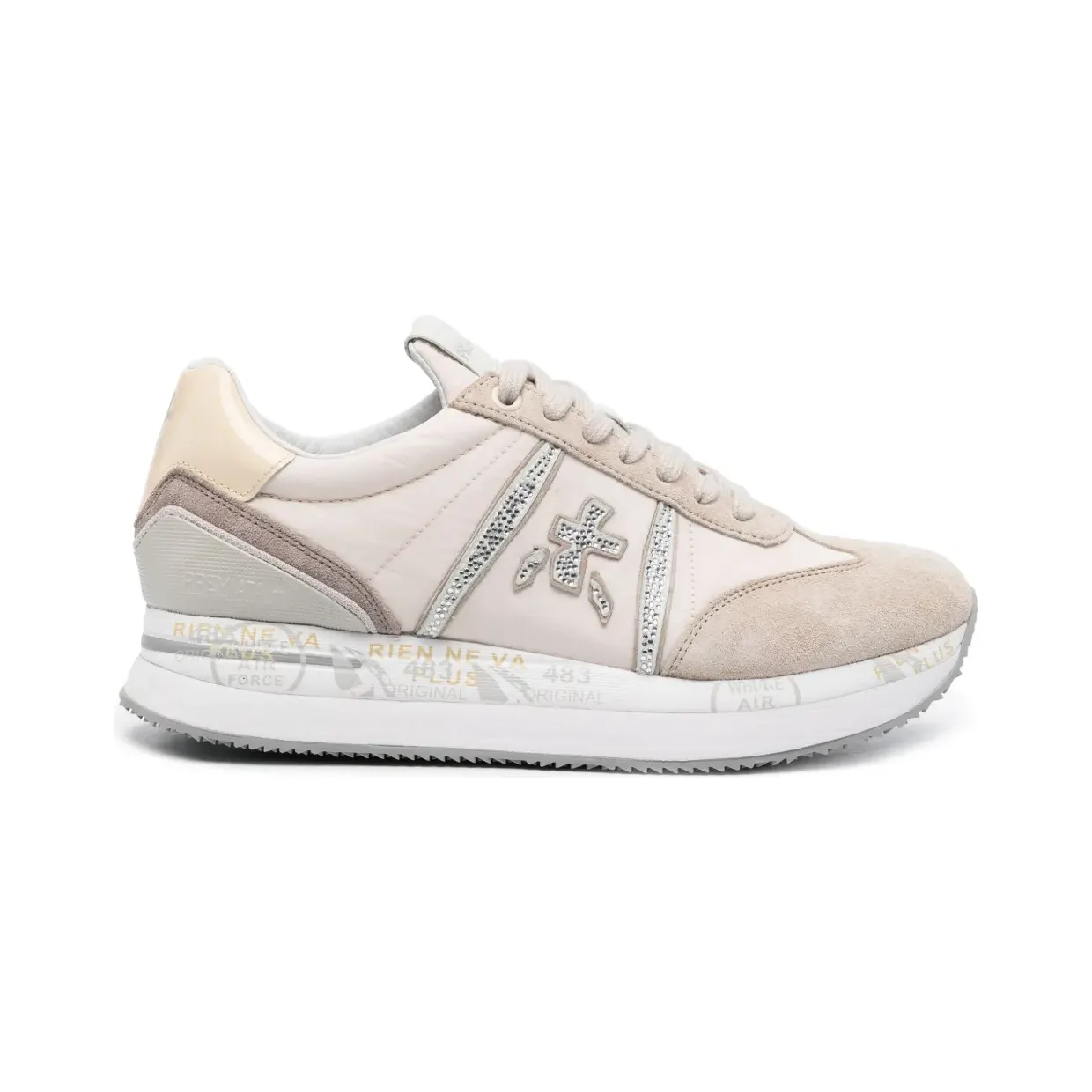 Premiata Conny sneakers verfraaid met stras – Beige (CONNY6671C)