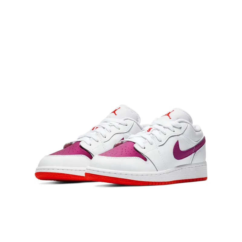 Jordan 1 Low White True Berry (GS) White/Rush Pink-True Berry (554723-161)
