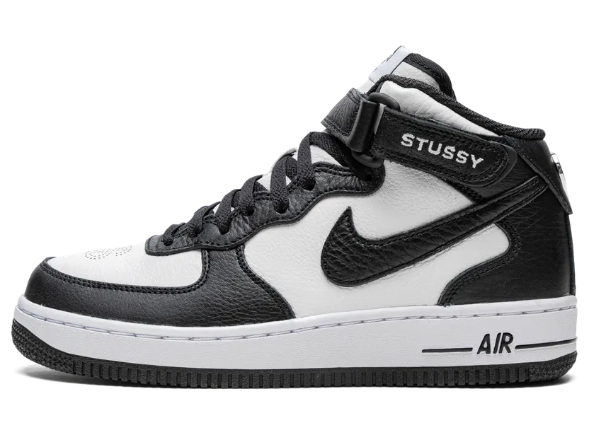 Nike x Stussy Air Force 1 Mid Black White (DJ7840-002)
