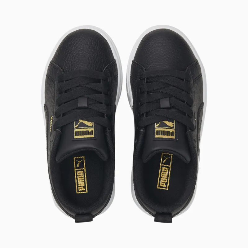 PUMA Mayze Leather Kids’ Black/Gold (384528-02)