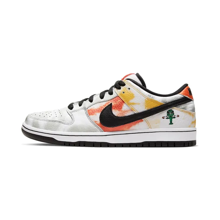 Nike SB Dunk Low ‘Tie-Dye Raygun’ White (2019) “White / Orange Flash / Del Sol / Black” (BQ6832-101)