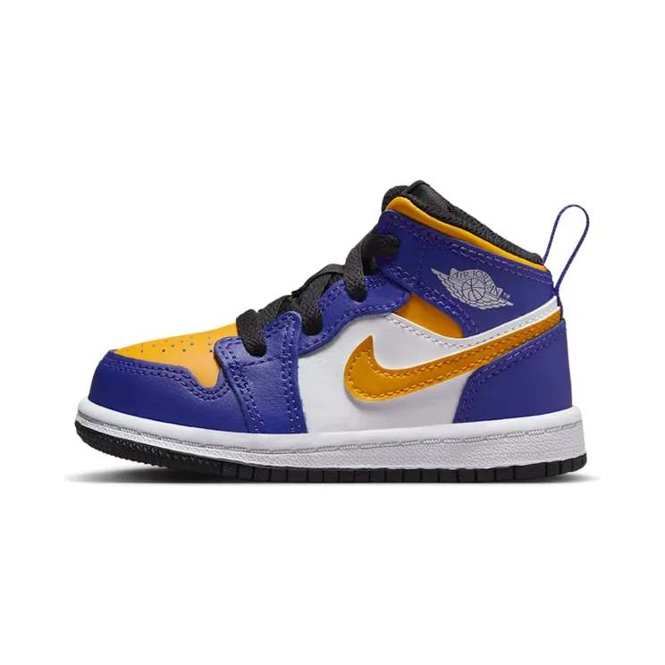 Jordan 1 Mid TD Lakers (2022) “Dark Concord / White / Black / Taxi” (DQ8425-517)