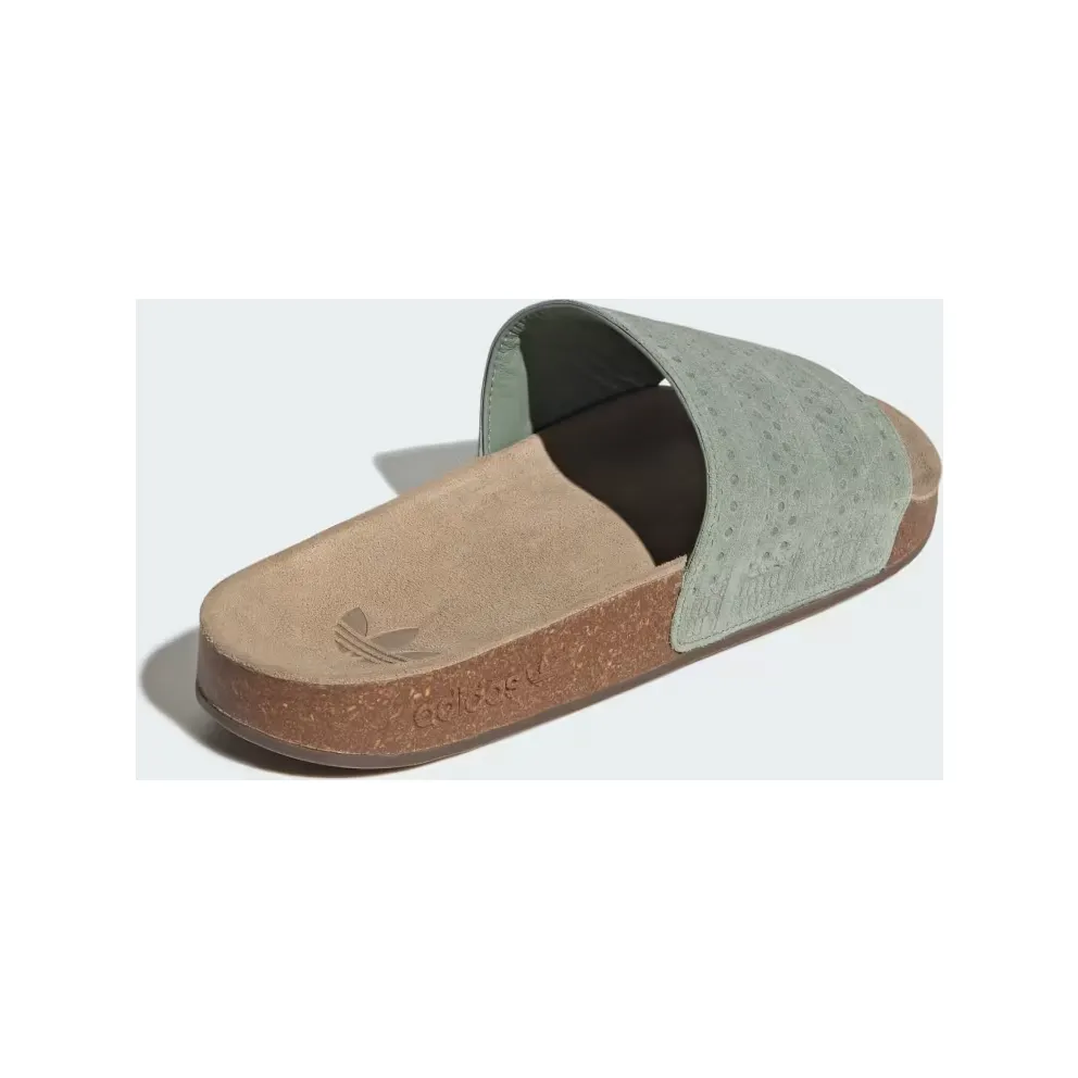 adidas Adilette Slides “Silver Green / Cardboard / Gum” (KI6029)