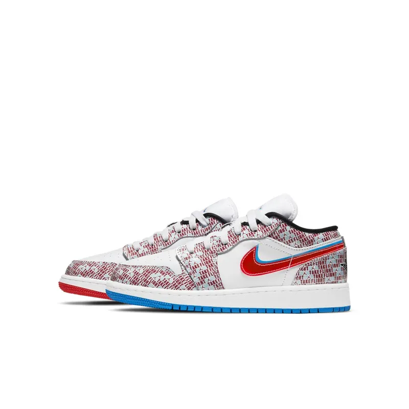 Jordan 1 Low SE Take Flight (GS) White/Blue Hero-Bright Crimson-Black (DD1527-114)