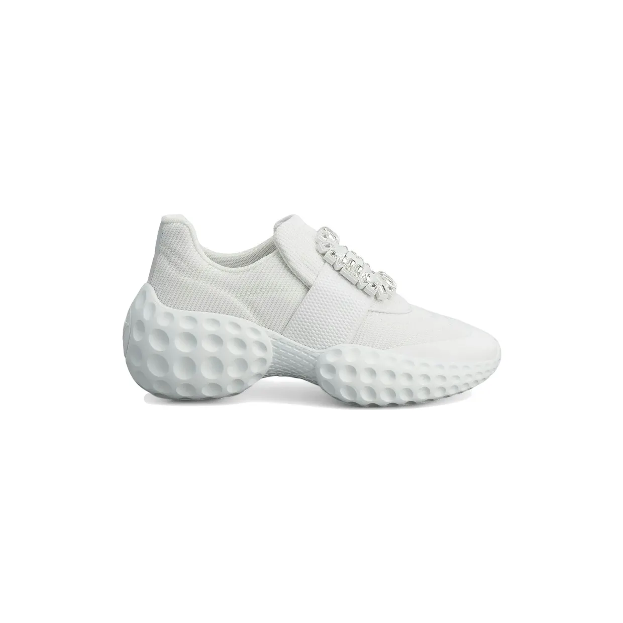 Roger Vivier Viv’ Run Light White Crystal Buckle (RVW63731340QPSB001)