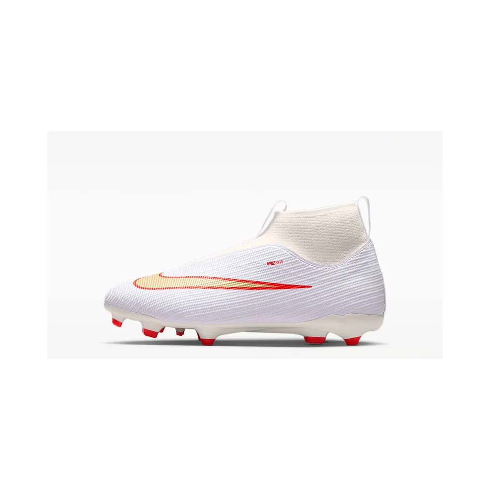 Nike Jr. Mercurial Superfly 11 Academy ‘ Multi-Ground High-Top “White/Bright Crimson/Blur” (IO1493-100)