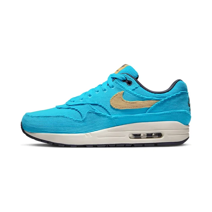 Nike Air Max 1 Premium Corduroy “Baltic Blue / Gridiron / Sail / Sesame” (FB8915-400)