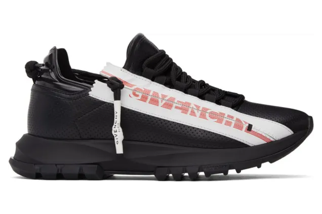 Givenchy Black Leather Spectre Zip Low Sneakers (BH003MH0UB)