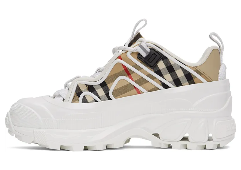 Burberry White & Beige Check Arthur Sneakers (8039440) (3)