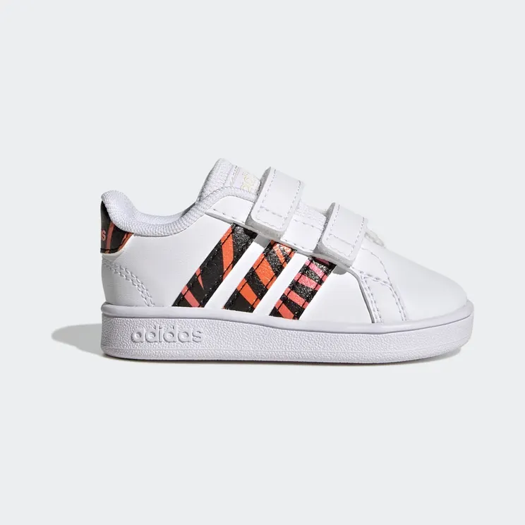 adidas Grand Court Tiger-Print Cloud White / Core Black / Acid Red (GZ1079)