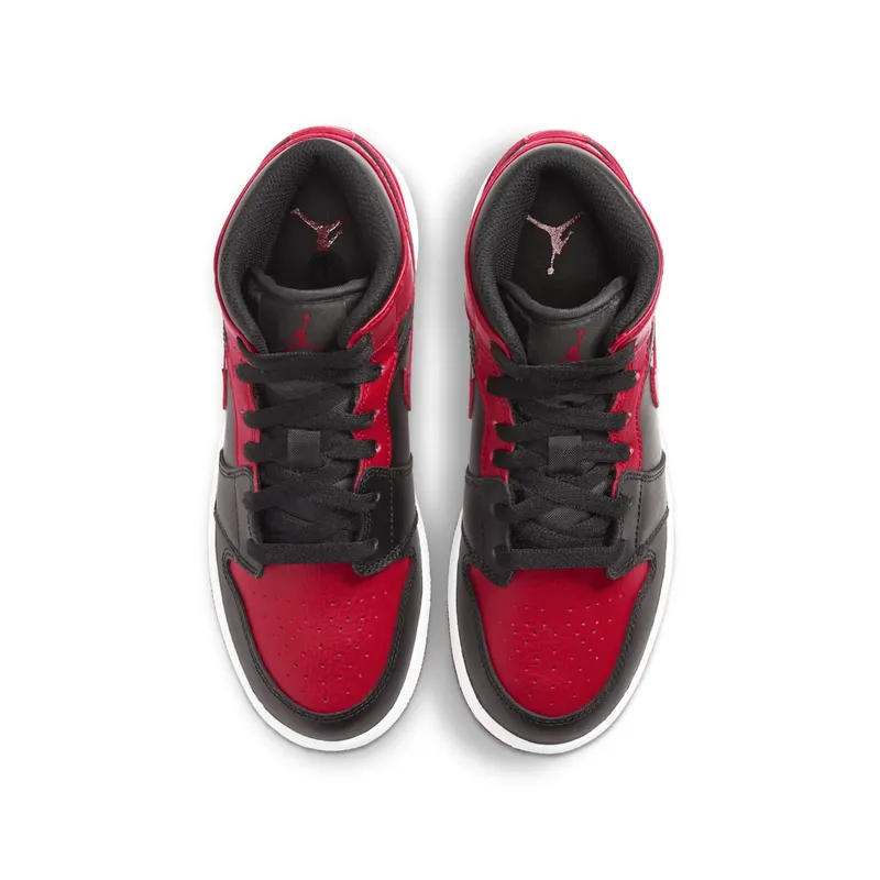 Jordan 1 Mid Banned 2020 (GS) Black/University Red-Black-White (554725-074)