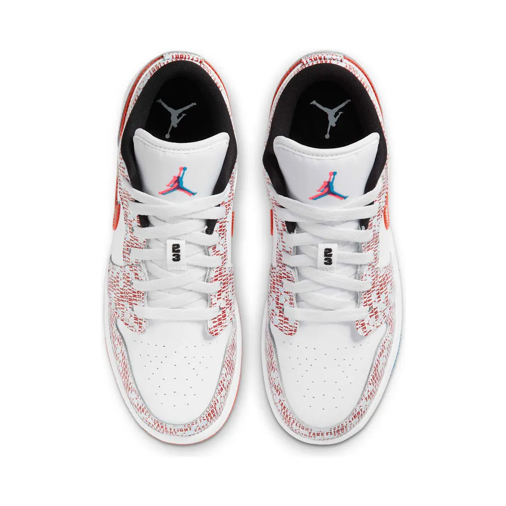 Jordan 1 Low SE Take Flight (GS) White/Blue Hero-Bright Crimson-Black (DD1527-114)