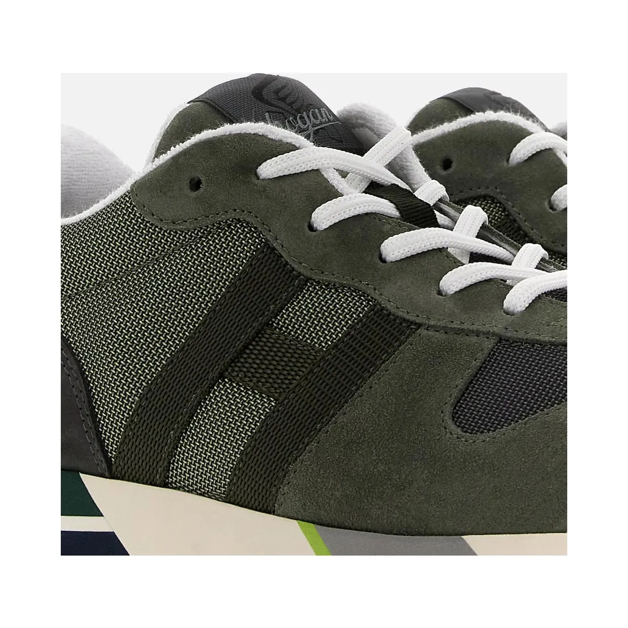 Sneakers Hogan H383 Green White Grey (HXM3830AN51MVC742N) (5)