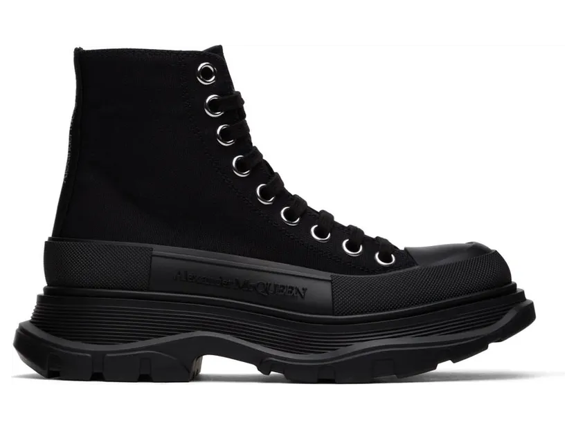 Alexander McQueen Black Tread Slick High-Top Sneakers (697080W4MV2)