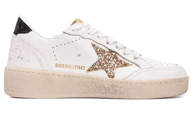 Golden Goose Ball-Star White Gold Glitter Star Black (GWF00804-F006964-10471)