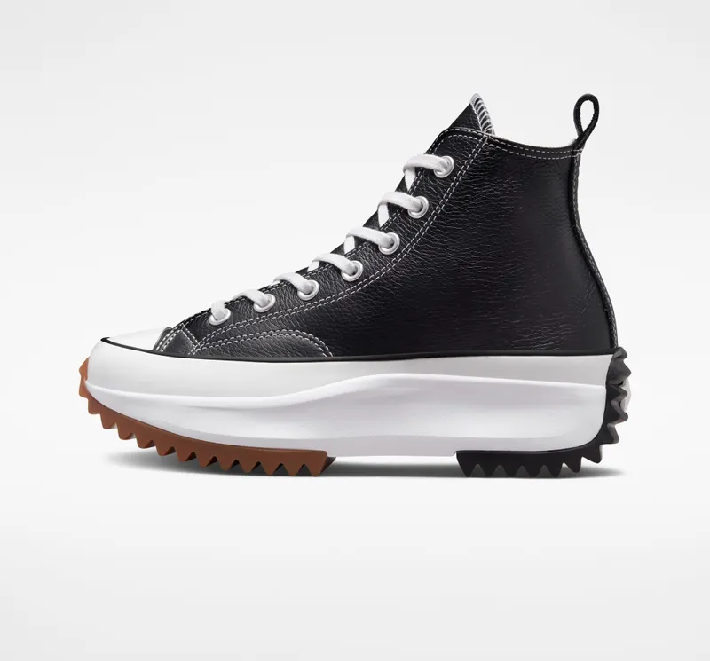 Converse Run Star Hike Platform Foundational Leather Black/White/gum