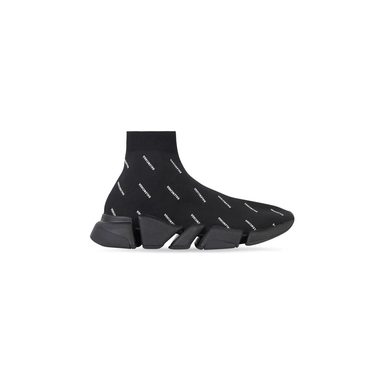 Balenciaga Speed Trainer 2.0 All Over Logo Black White (W) (617196W2DBO1090)