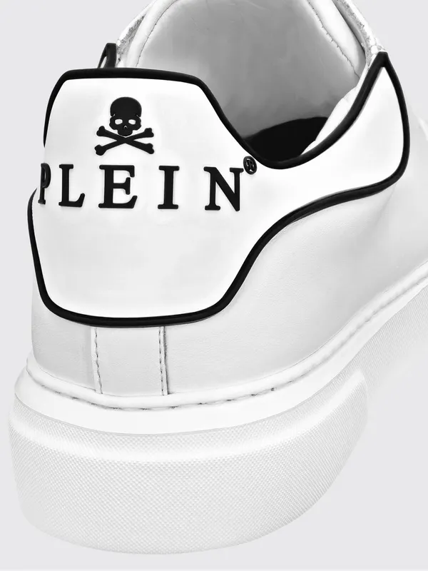 Philipp plein Big Bang Skull Low-Top Sneakers in Smooth Leather with Logo White (UABSUSC0347PLE075N01) (2)