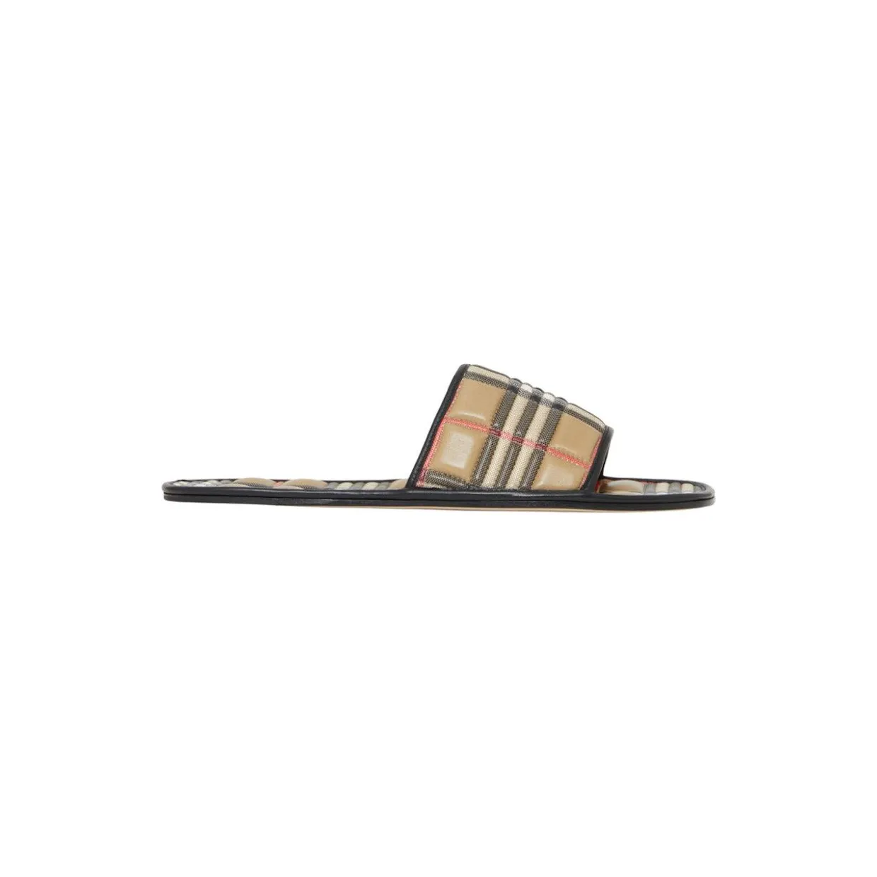 Burberry Quilted Leather Flat Slide Vintage Check (8056587)