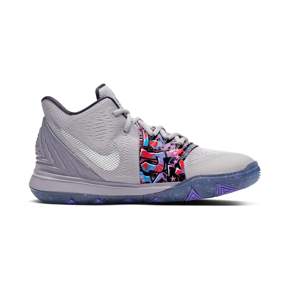 Nike Kyrie 5 Graffiti (GS) Atmosphere Grey/Metallic Silver (AQ2456-001)