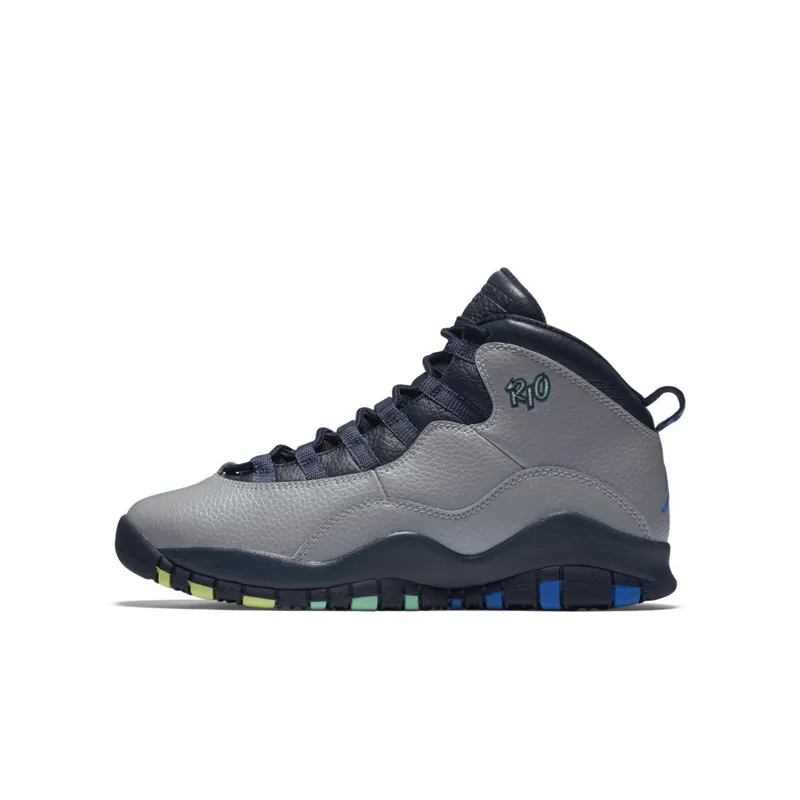 Jordan 10 Retro Rio (GS) Wolf Grey/Pht Bl-Obsdn-Grn Glw (310806-019)