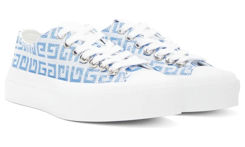 Givenchy White & Blue 4G City Low-Top Sneakers (BE001NE10N114) (4)