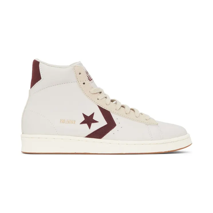 Converse Pro Leather Hi White / Deep Bordaeux / String (171606C)