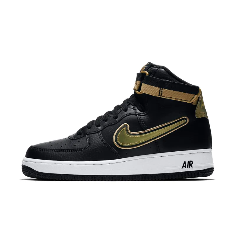 Nike Air Force 1 High NBA Black Metallic Gold Black/White-Metallic Gold (AV3938-001)