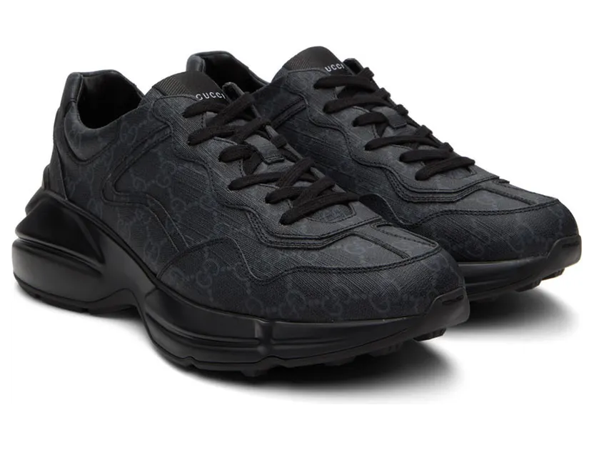 Gucci Black Rhyton Sneakers (704796 KGD00) (4)
